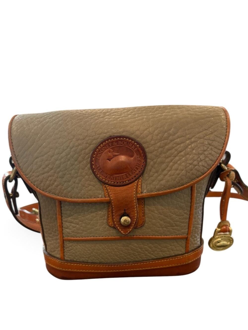 Vintage Dooney & Bourke Surrey Camera Bag Taupe British Tan AWL 1990s
